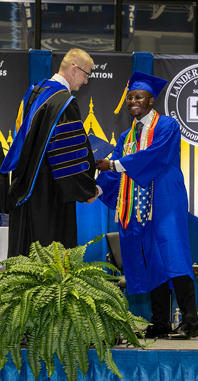 president with student