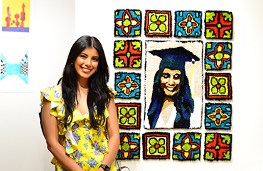 MAT student with art